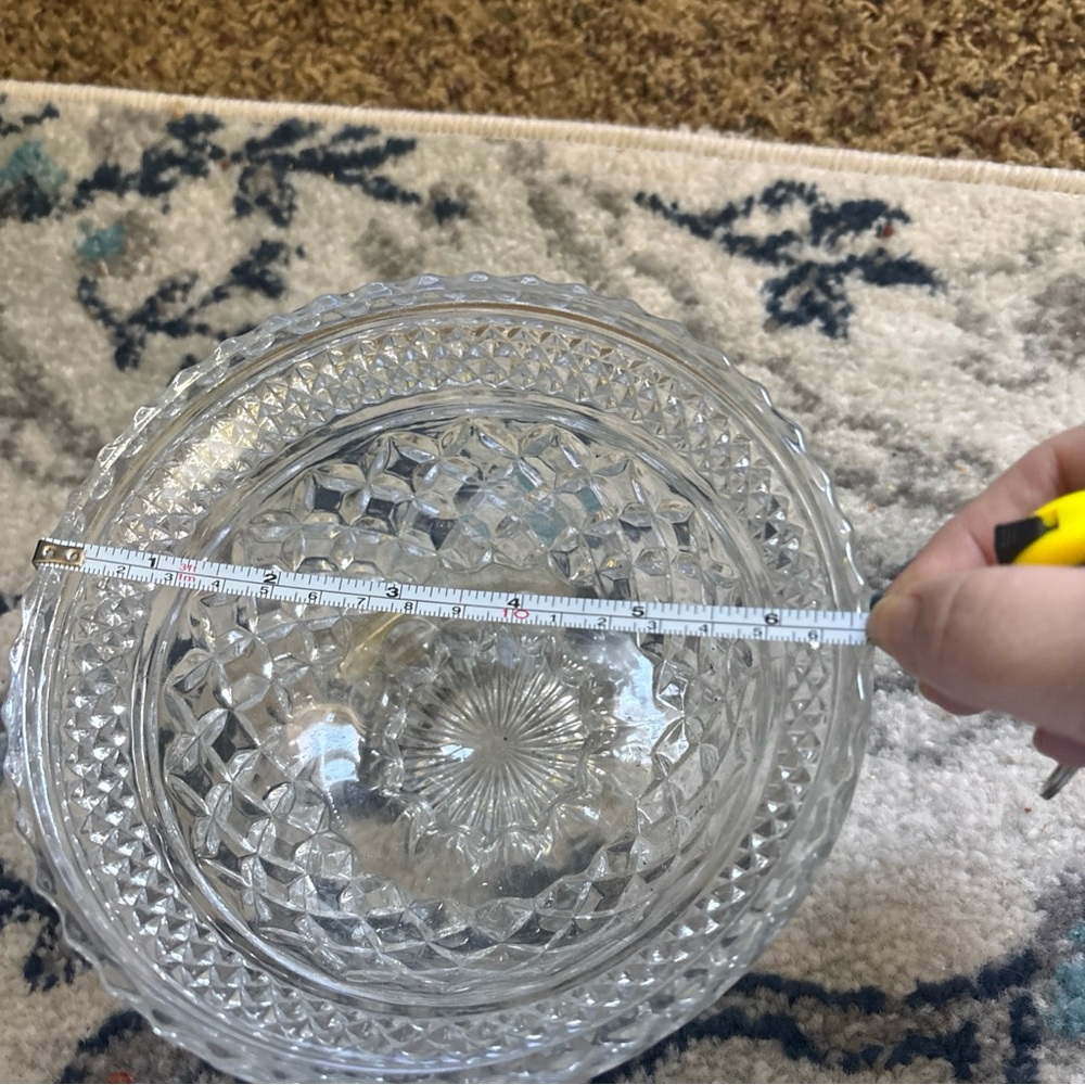 Vintage Clear Pressed Glass Compote Bowl - Elegant Footed Serving Dish - Picture 6 of 7